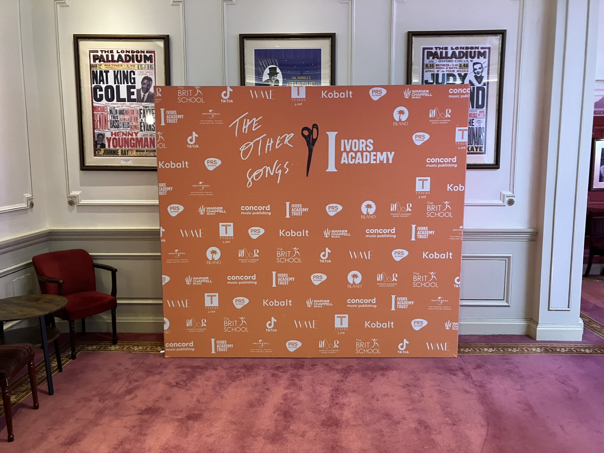 Orange Step and Repeat Wall on hire at the London Palladium - Product Example Photo 21