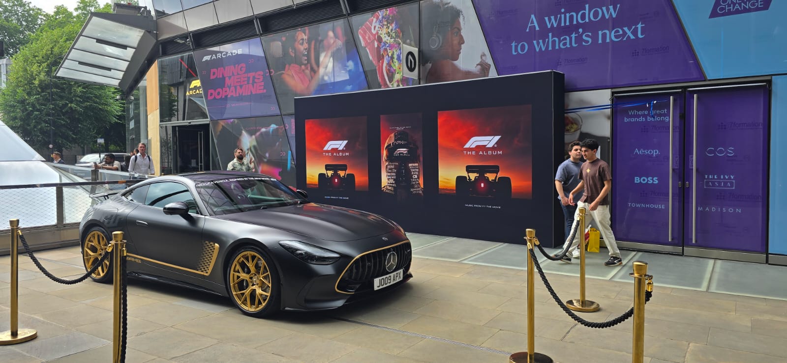 Large logo wall and step and repeat backdrop used for a Furomula 1 film album launch  event in London St Pauls