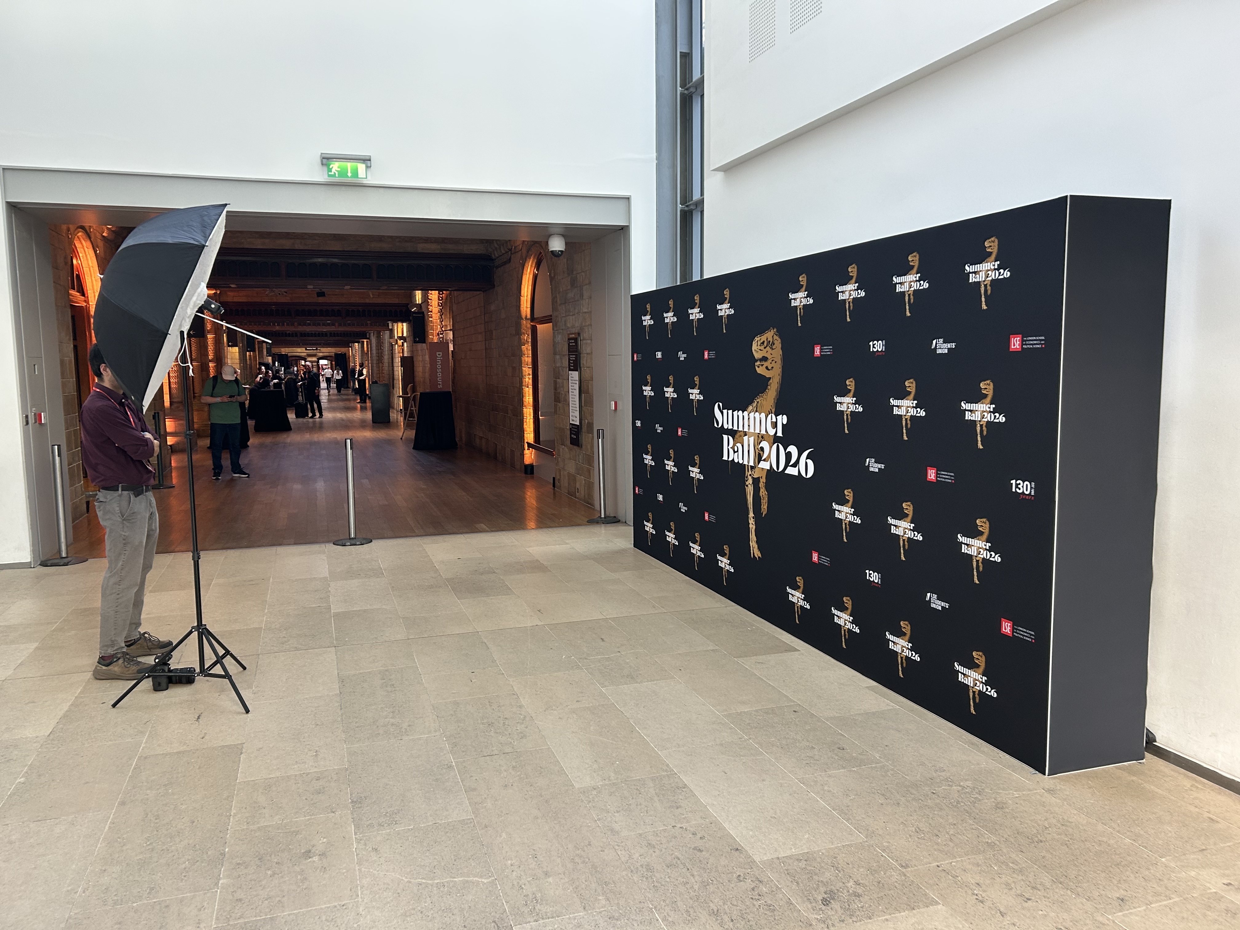 4m wide step and repeat media wall at the natural history museum in london