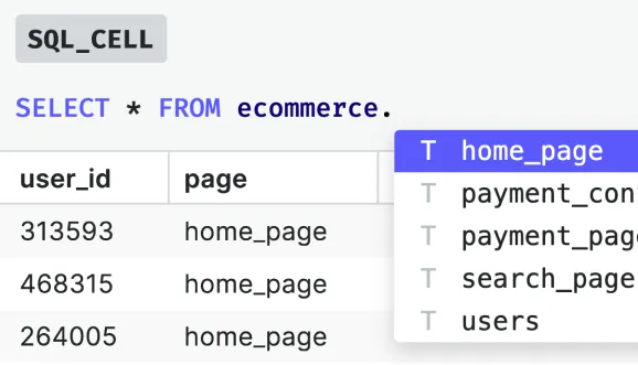 Full sql support screenshot