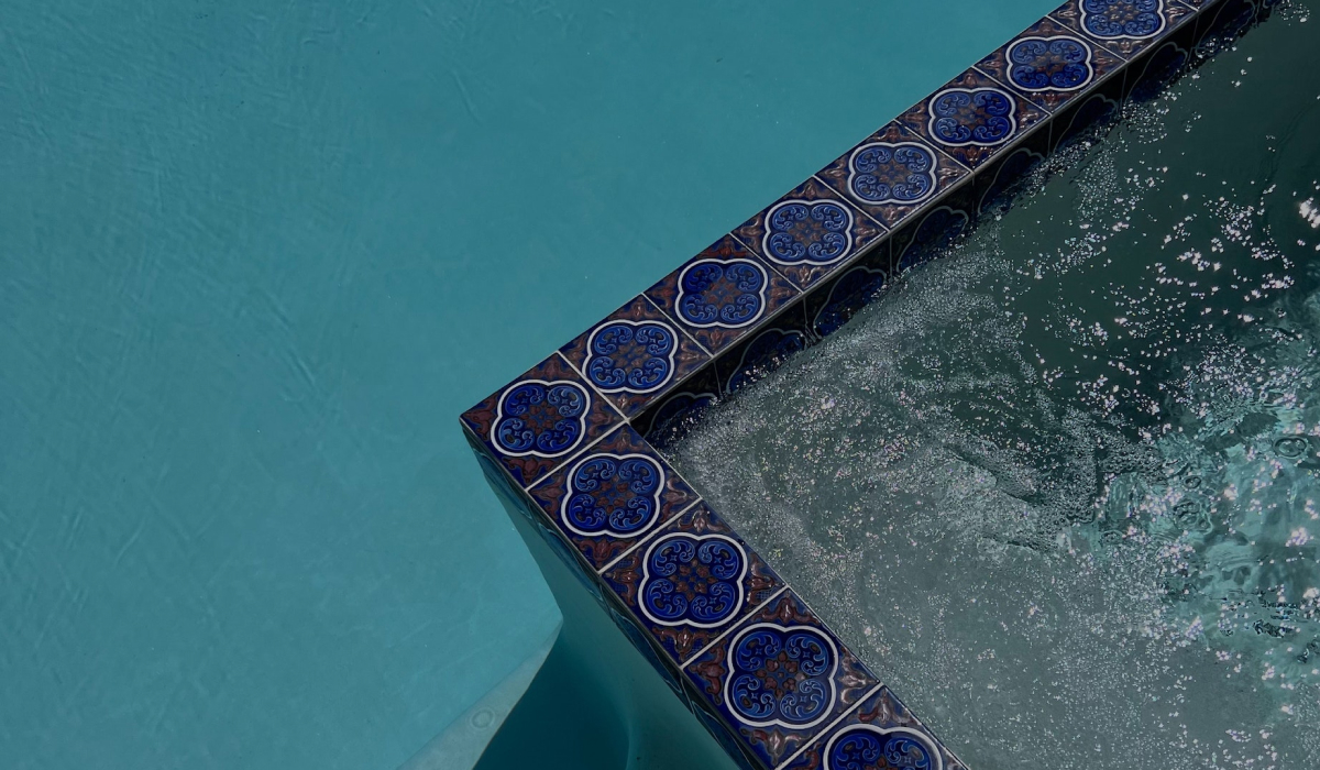 Pool with mediterranean tile
