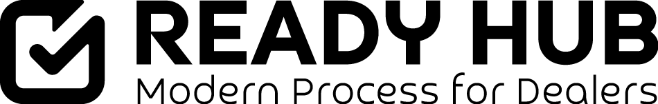 ReadyHub wordmark logo with a stylized circular plus symbol at the beginning.