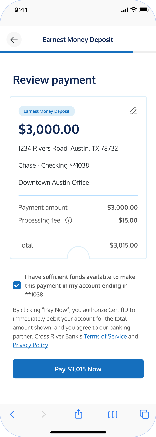 Step 12: Review payment