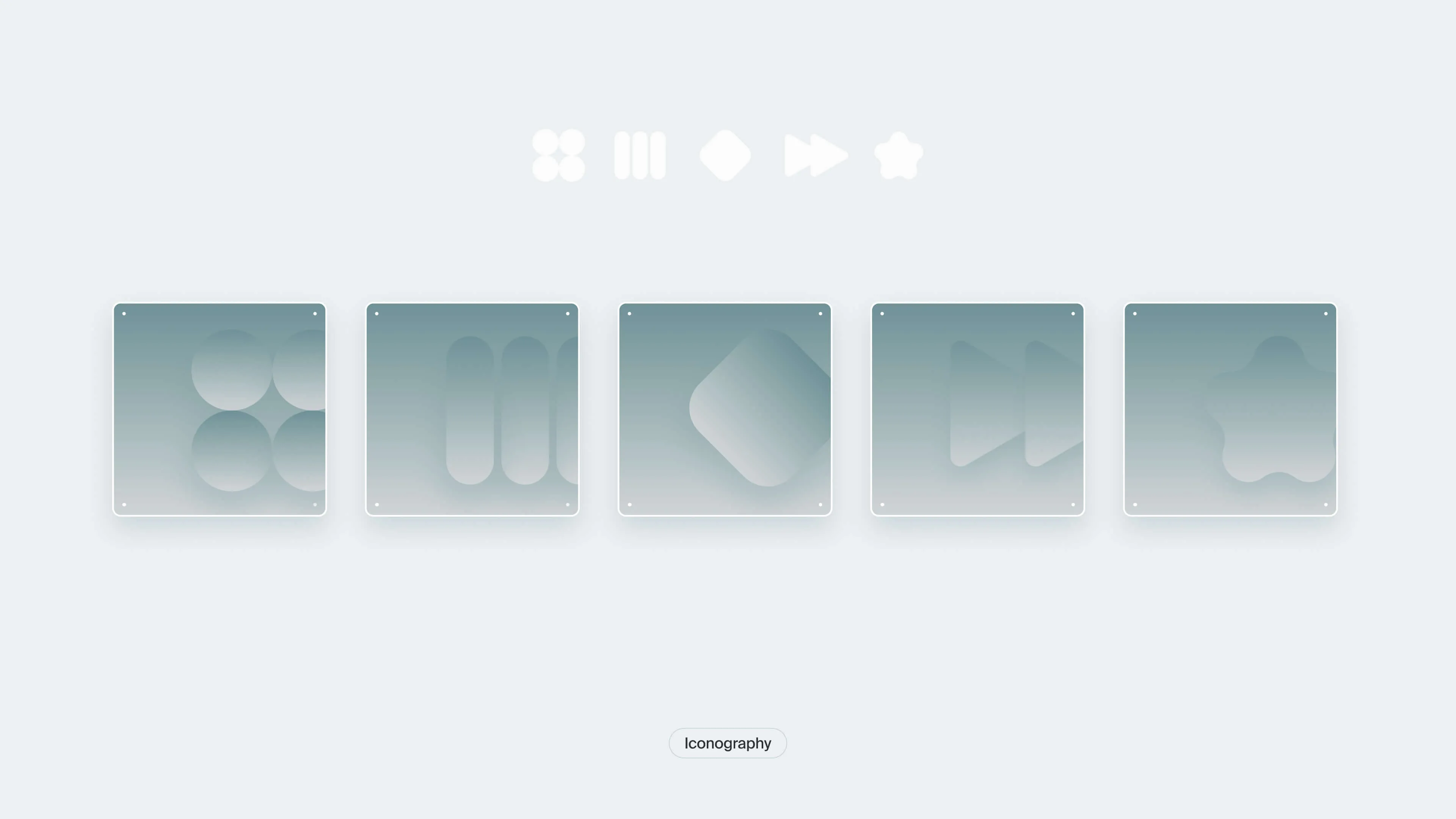 Layer Ops iconography system with modular abstract symbols derived from the layer device visual language.