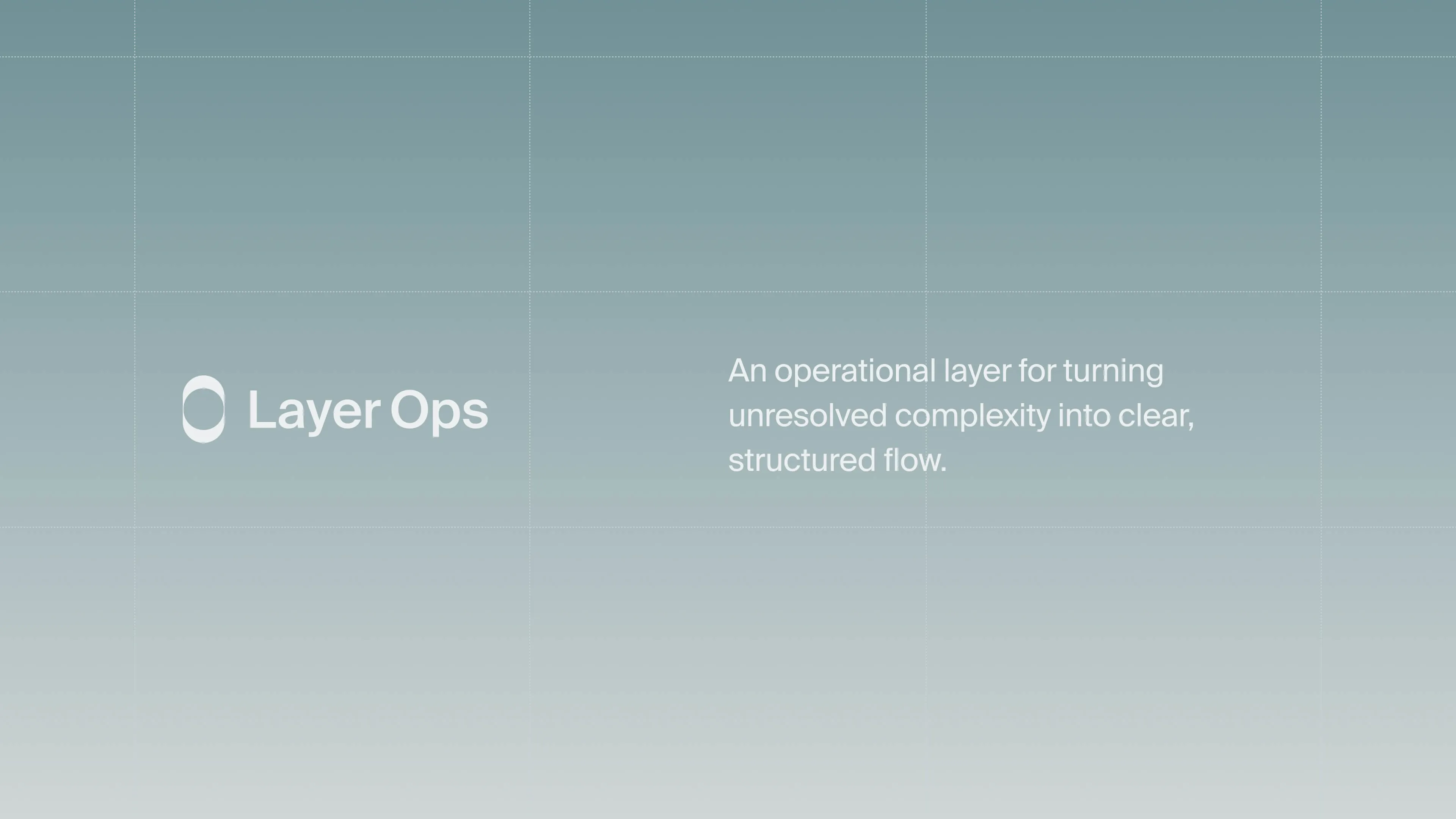 Layer Ops brand identity case study cover with the concept of an operational layer turning unresolved complexity into clear, structured flow.