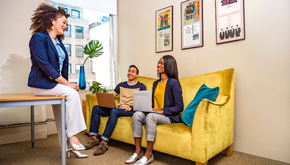 happy people working together in a good mood