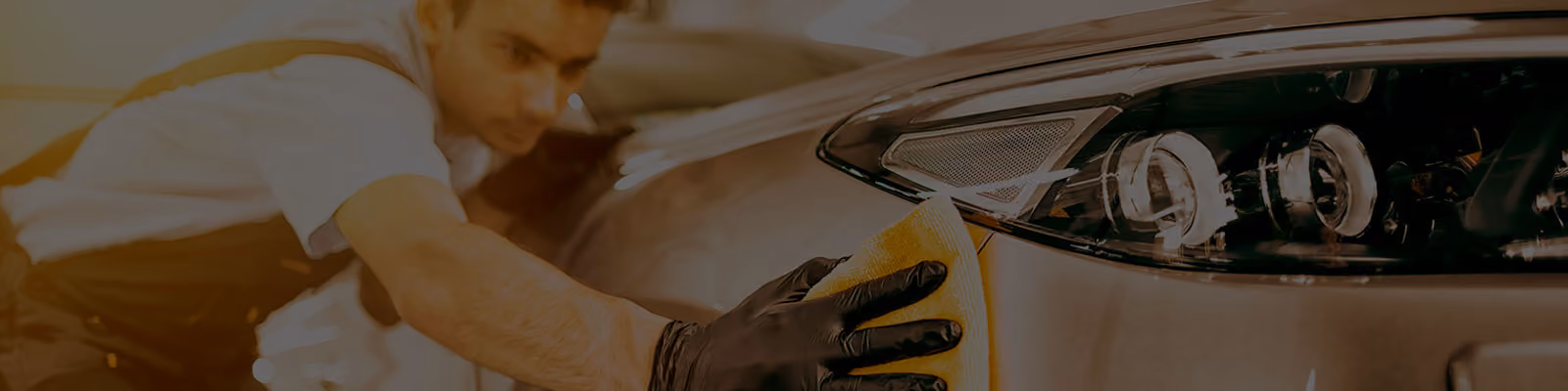 Engaging banner showing a before and after comparison of a car repair.