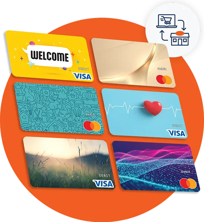 Digital gift card selection displayed in a stacked layout.