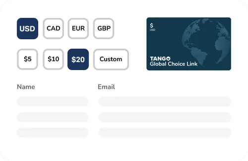 User interface featuring options to send and track rewards.