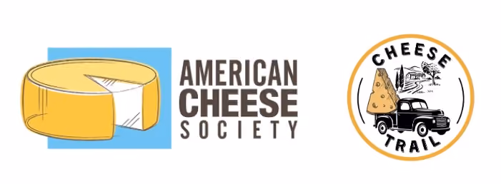 Press release banner featuring the American Cheese Society logo and the Cheese Trail logo side by side on a white background.