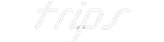 White cursive text spelling the word 'trips' on a black background.