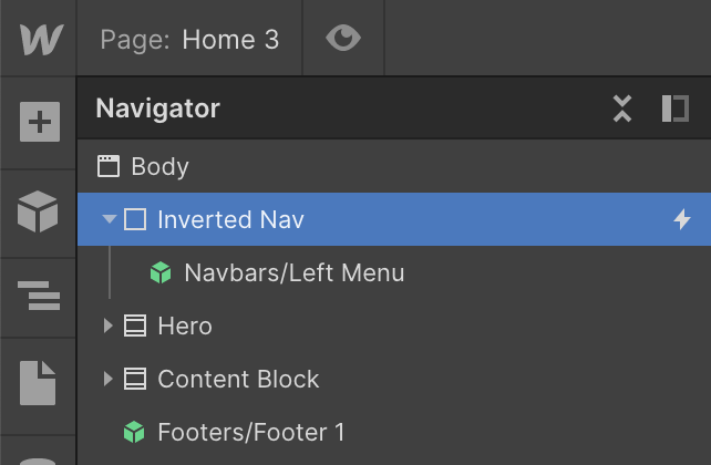 Screenshot of the navigator