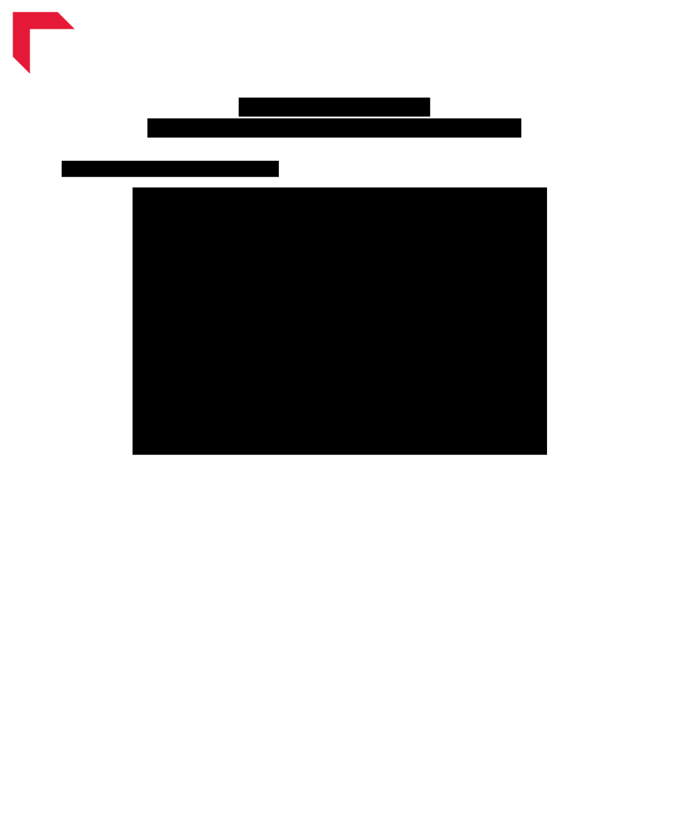 A page of a document in which everything is blacked out 