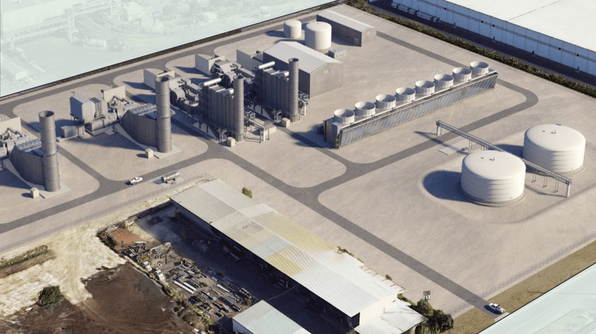 Gray gas plant with various tanks