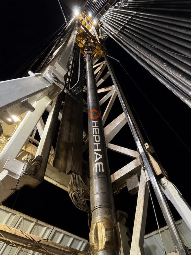 Drilling equipment with Hephae name and logo