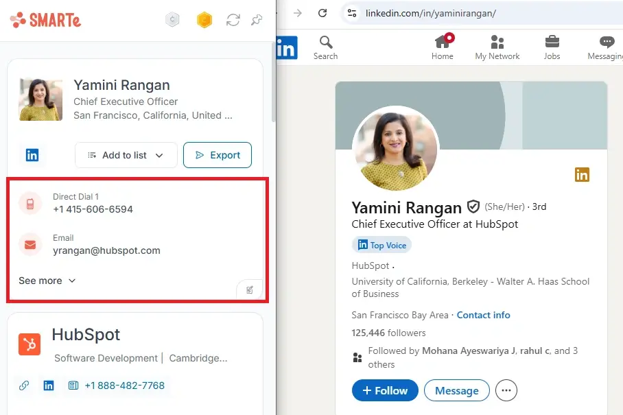 once you get the email address of ceo you can export it directly to your crm
