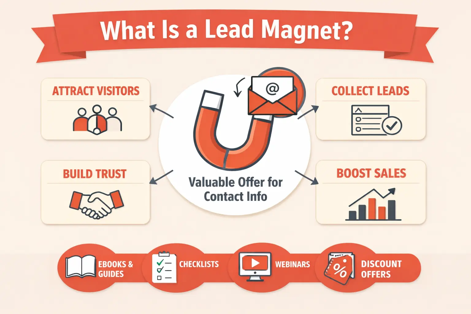An image try to showcasing what exactly is a lead magnet