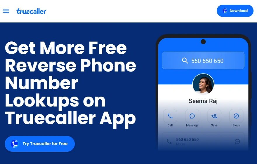 Truecaller the best overall phone number lookup tool