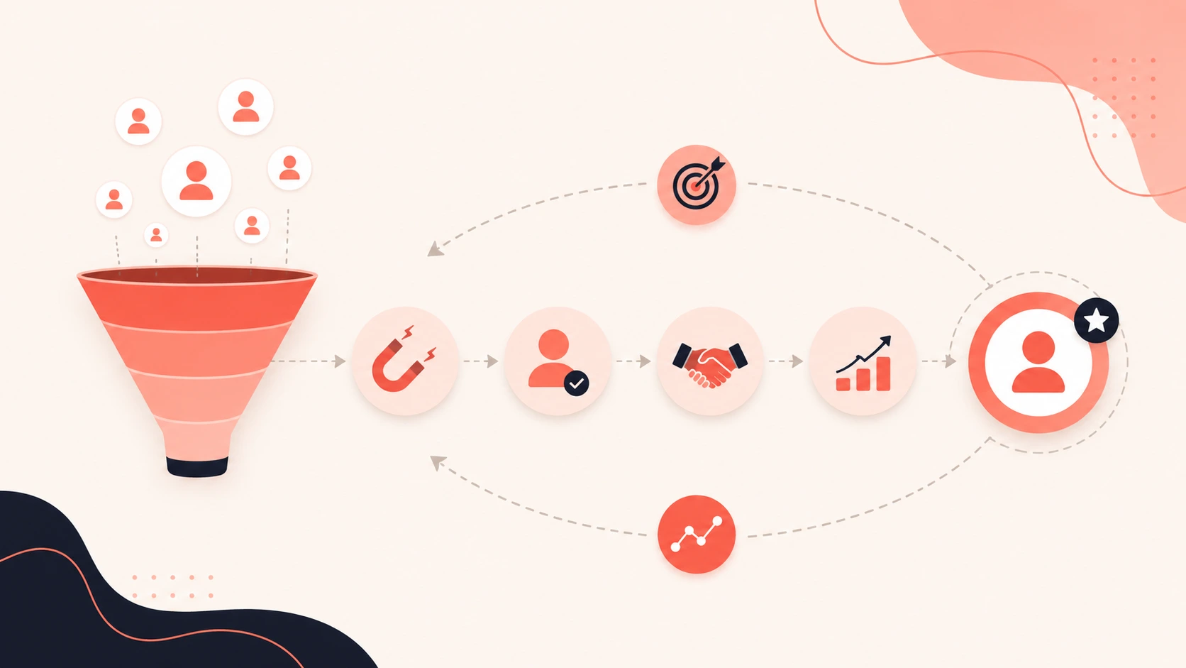 B2B sales cycle stages from prospecting to post-sale expansion