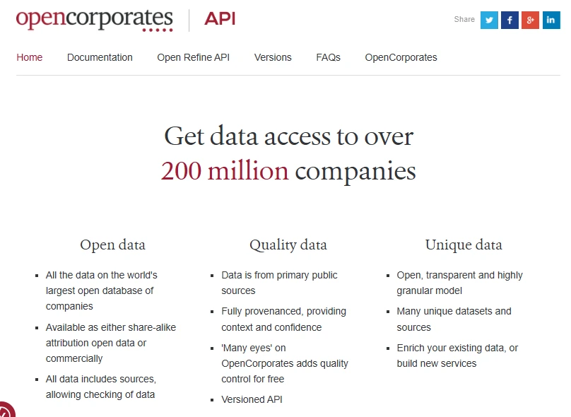 OpenCorporates API