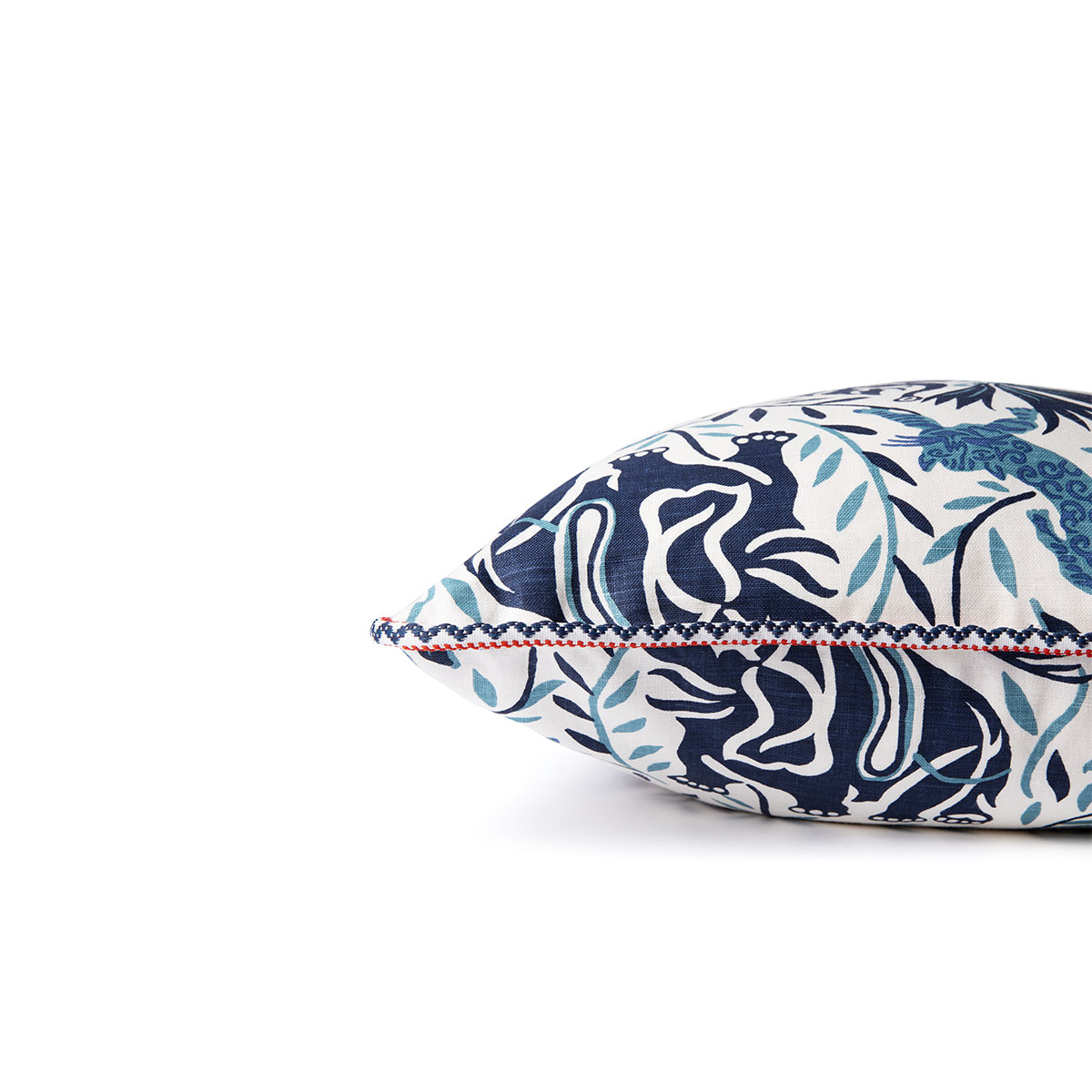 La Jungle Indigo Cushion by Christopher Farr Cloth