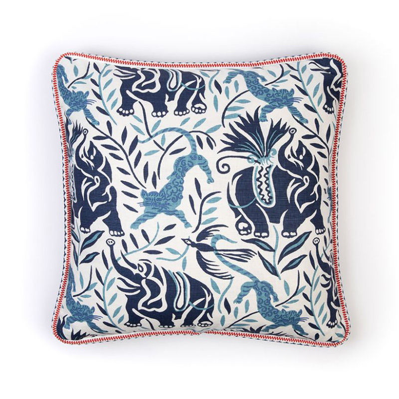 La Jungle Indigo Cushion by Christopher Farr Cloth