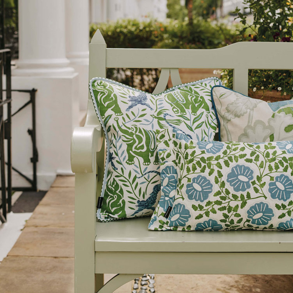 La Jungle Green Cushion by Christopher Farr Cloth