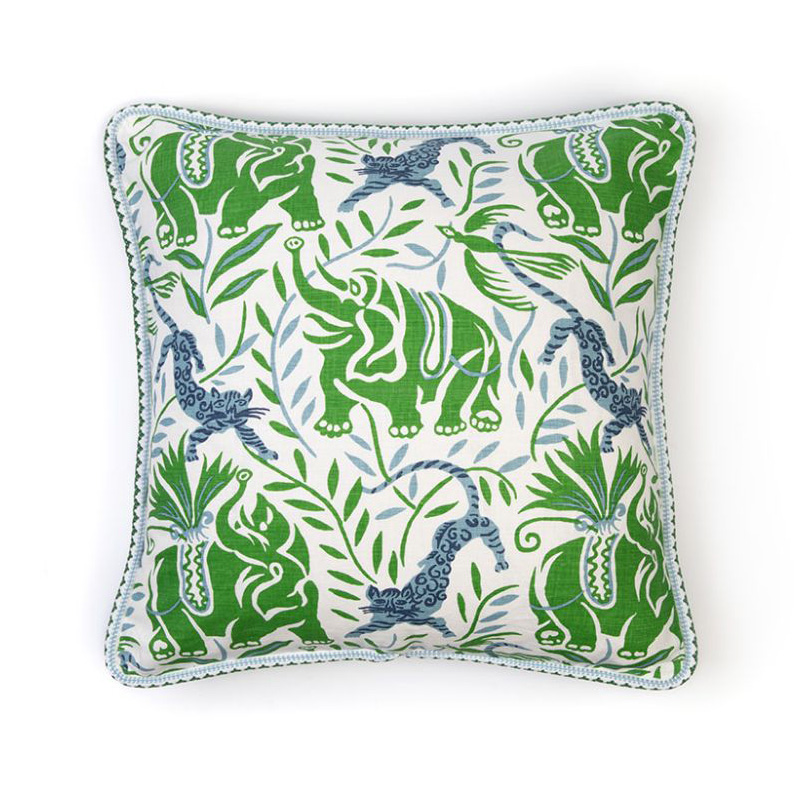 La Jungle Green Cushion by Christopher Farr Cloth