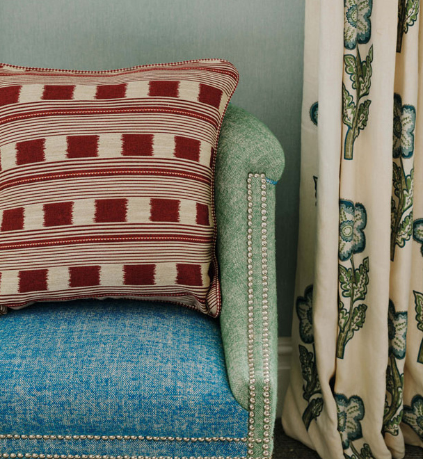 Lost and Found Ruby Cushion by Christopher Farr Cloth