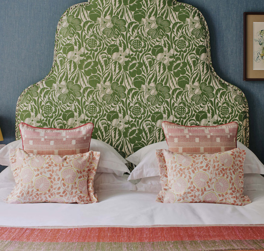 Punch Paisley Peach Cushion by Christopher Farr Cloth