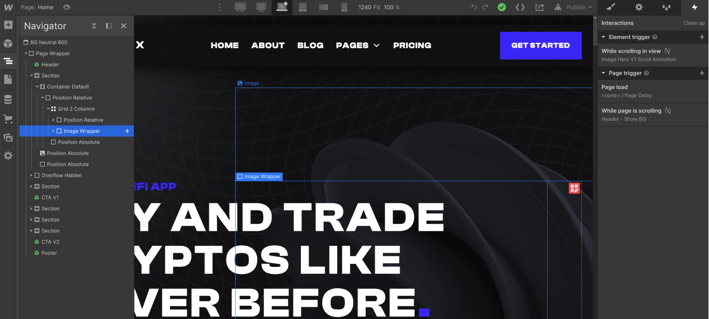 Animations - Blockchain X Webflow Template