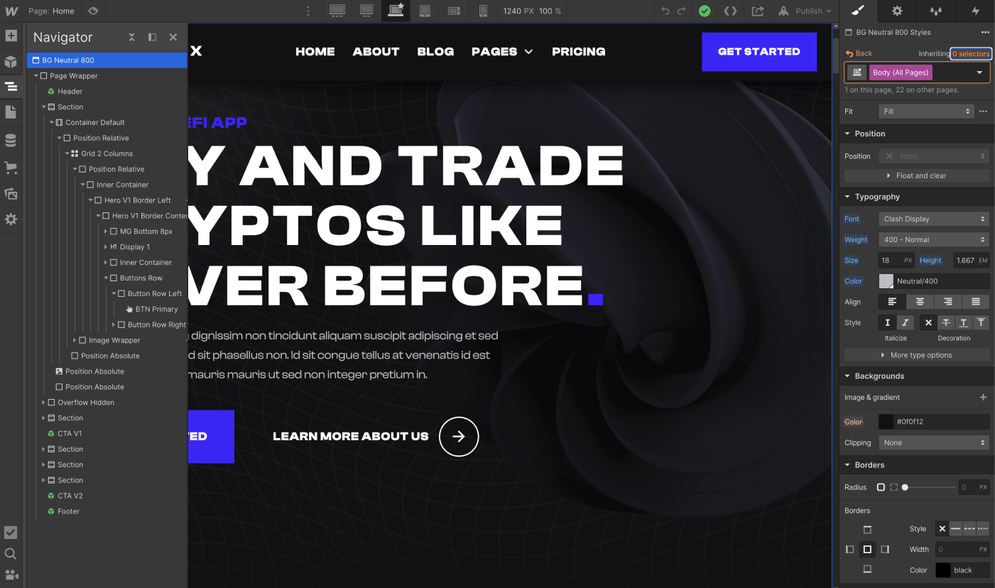 Typography - Blockchain X Webflow Template