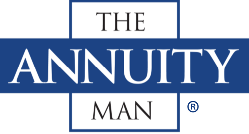 The Annuity Man logo with the word ANNUITY in white on a blue horizontal rectangle and THE and MAN above and below in black text inside white boxes.