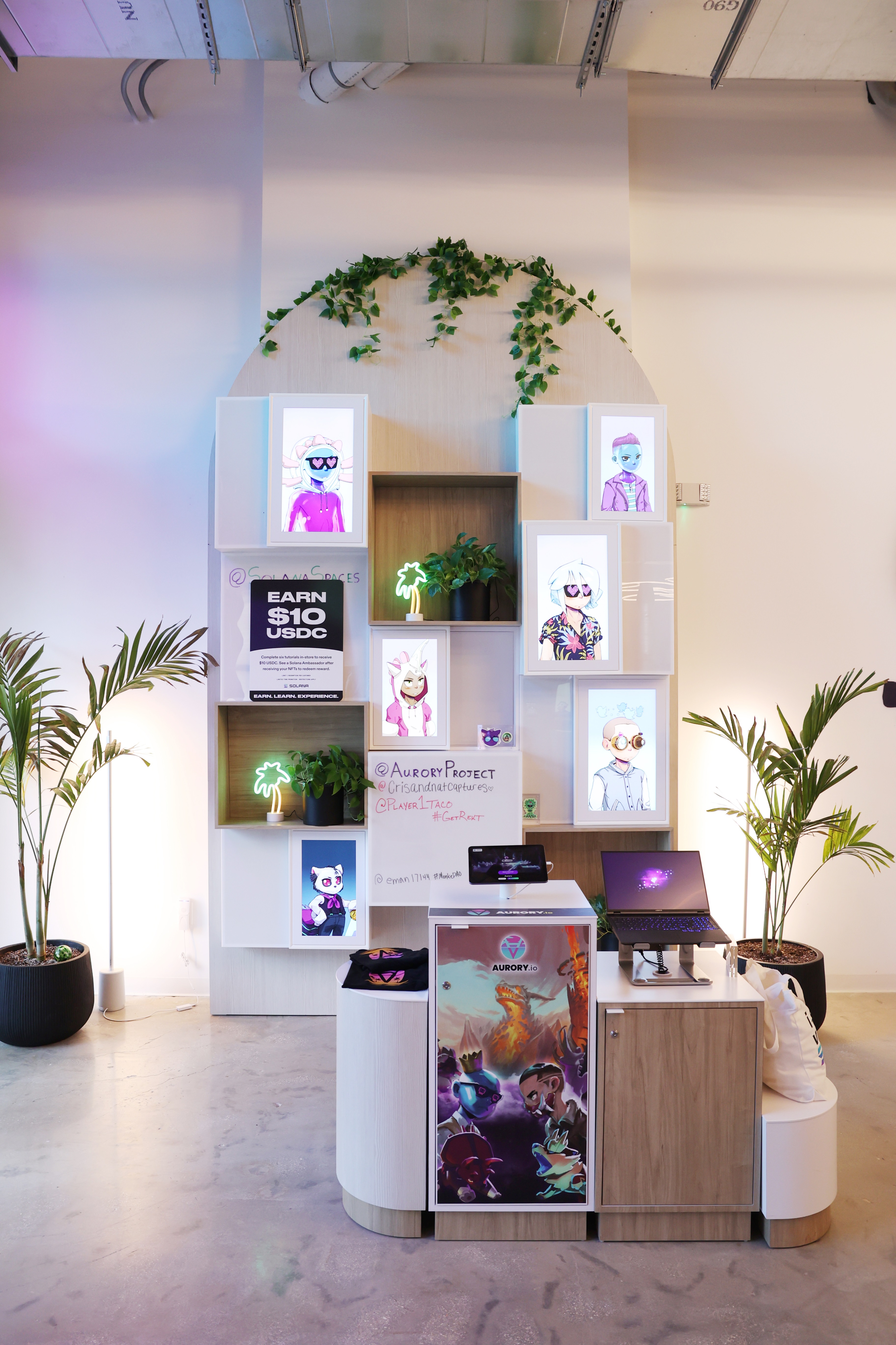 A booth display of Aurory Project