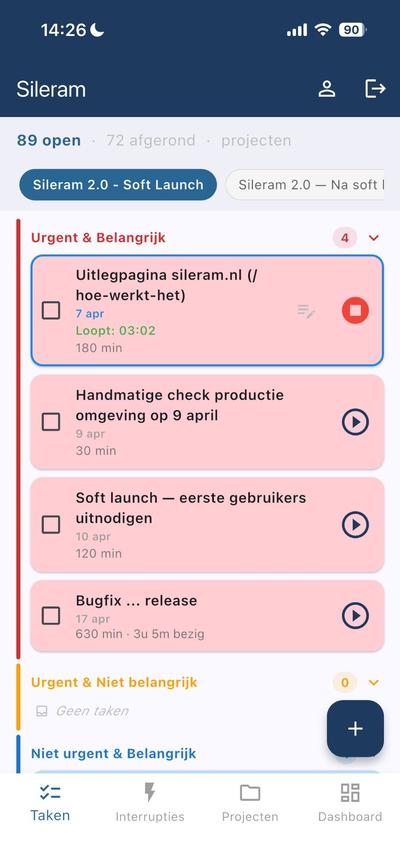 Takenlijst in Sileram