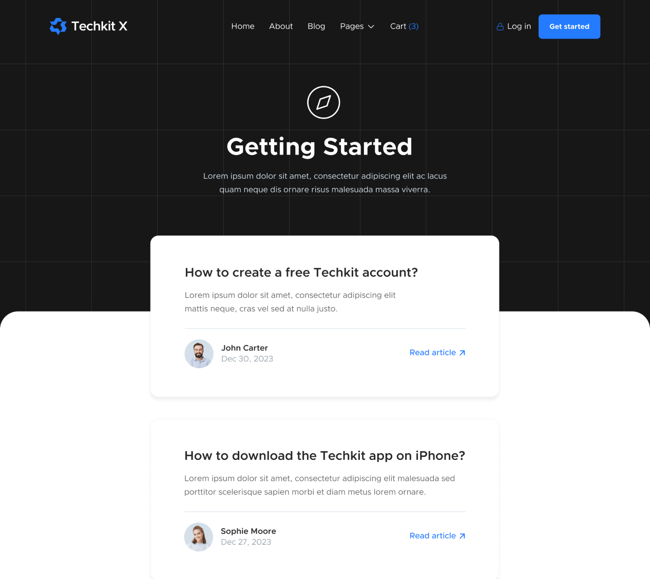 Help Center Category - Techkit X Webflow Template