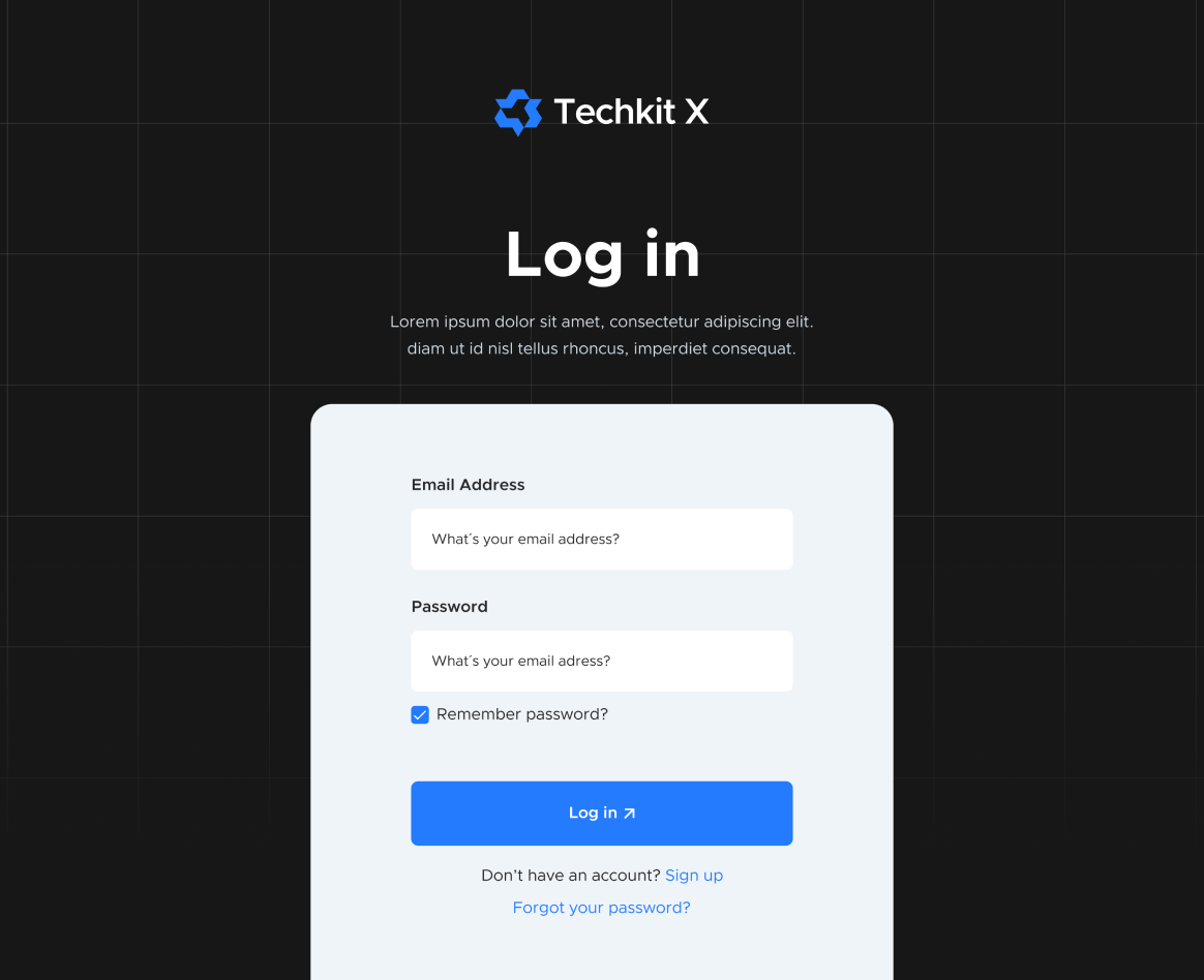 Login - Techkit X Webflow Template