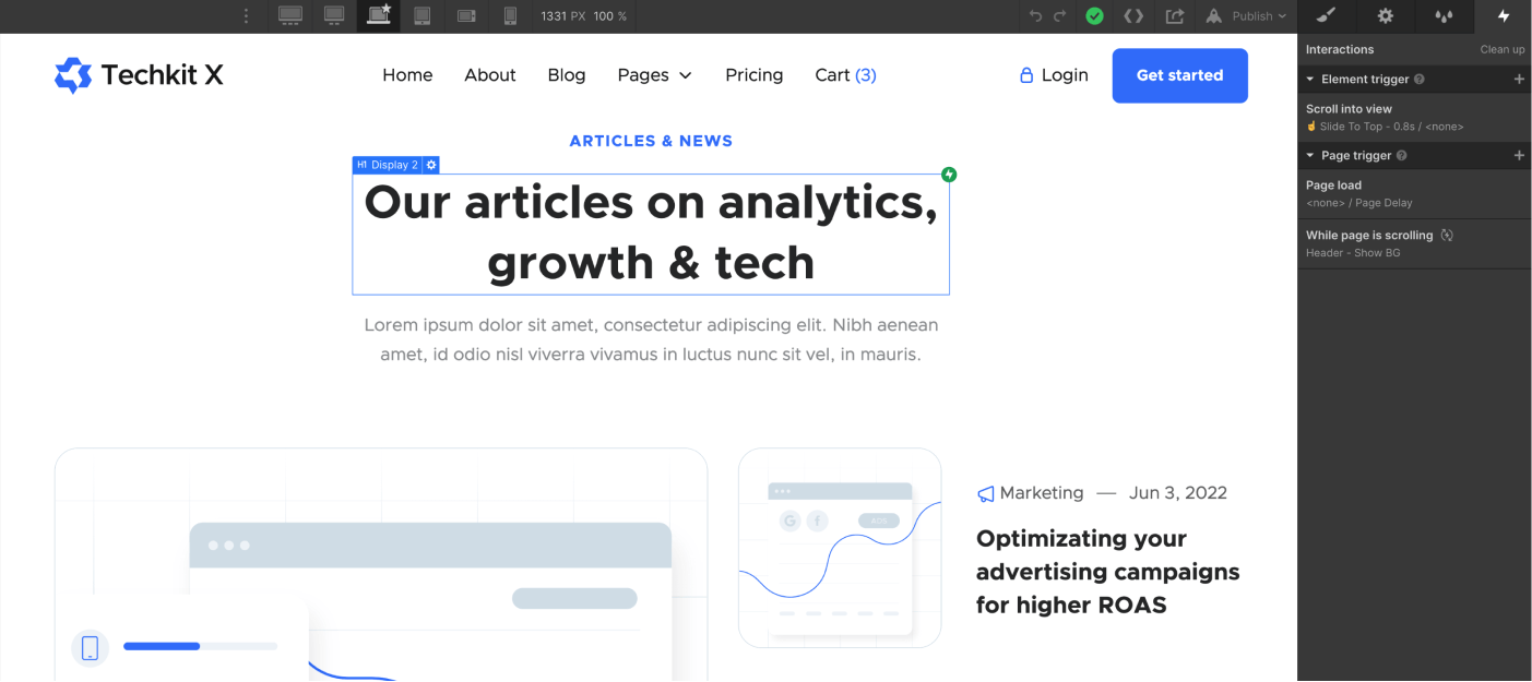 Animations - Techkit X Webflow Template