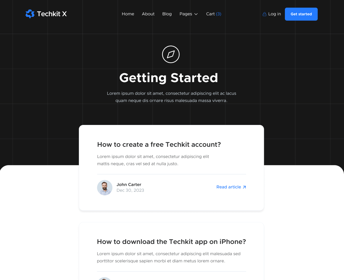 Help Center Category - Techkit X Webflow Template