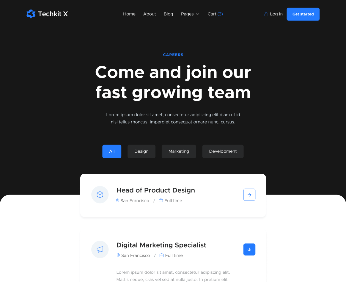 Jobs - Techkit X Webflow Template