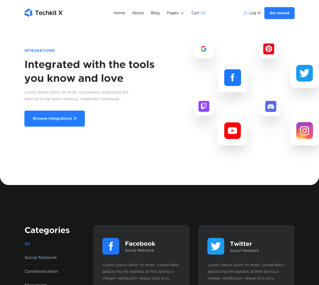 Integrations - Techkit X Webflow Template