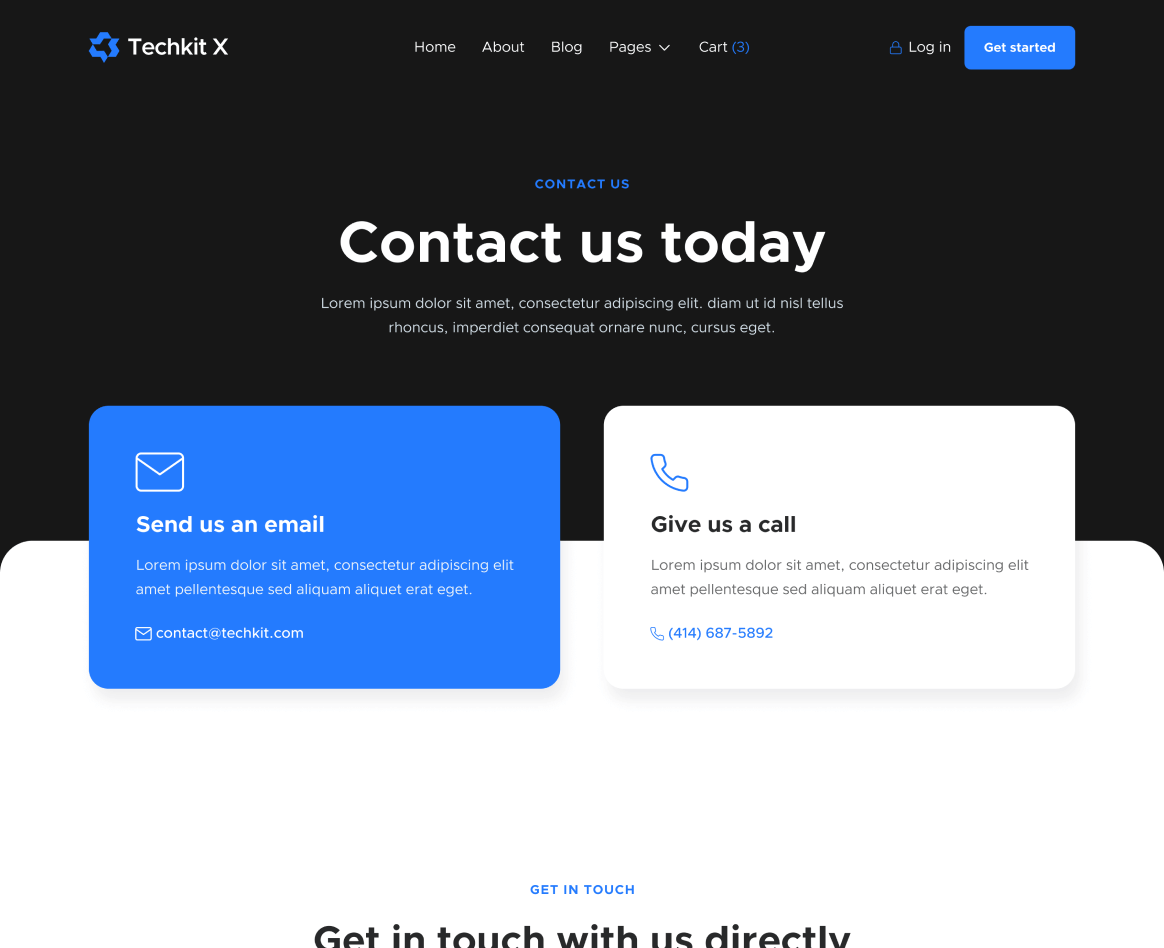 Contact V2 - Techkit X Webflow Template