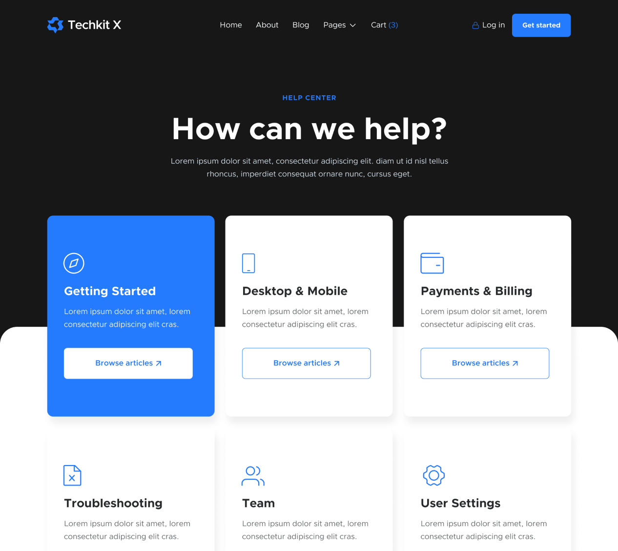 Help Center - Techkit X Webflow Template