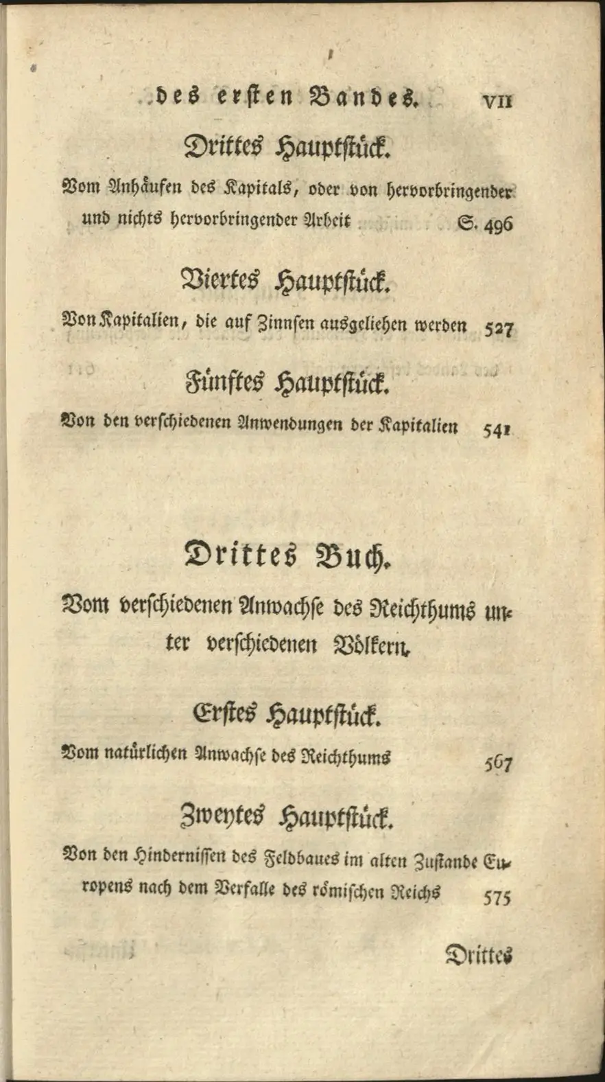 Die deutsche Erstausgabe von Wealth of Nations. Die Übersetzung stammt von einem gewissen Johann Friedrich Schiller.