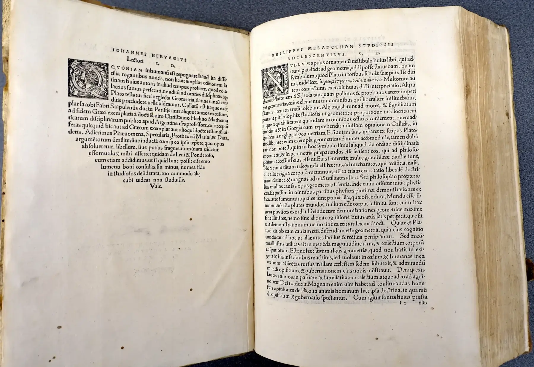 Melanchthon's dedication in the 1537 Basel edition of Euclid.
