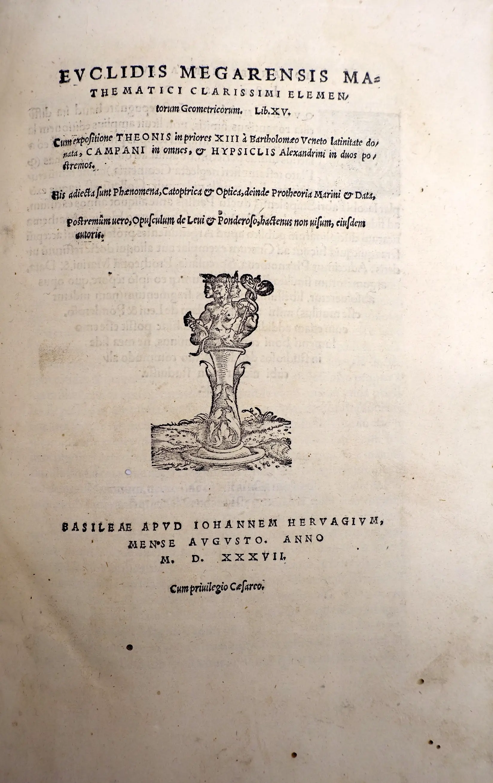 Euclid of Basel, 1537.