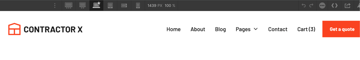 Responsive Design - Contractor X Webflow Template