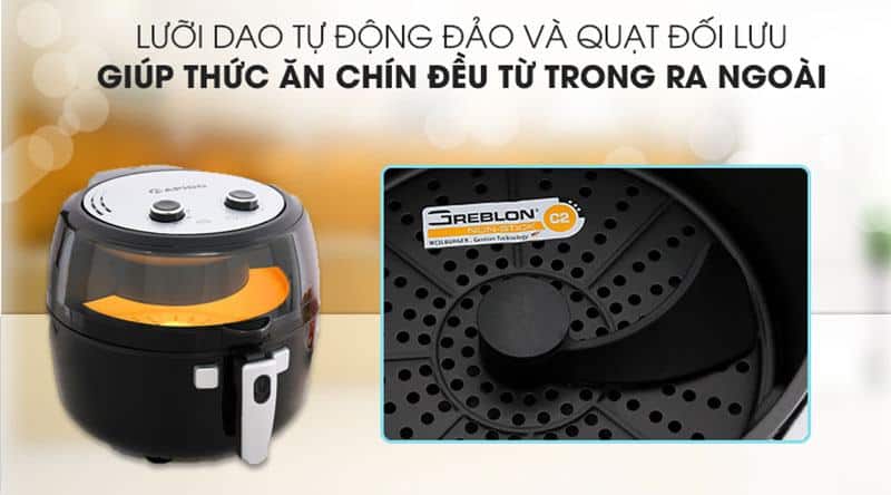 Lưỡi khuấy đảo tự động ở nồi chiên Rapido RAF 6.5M2.