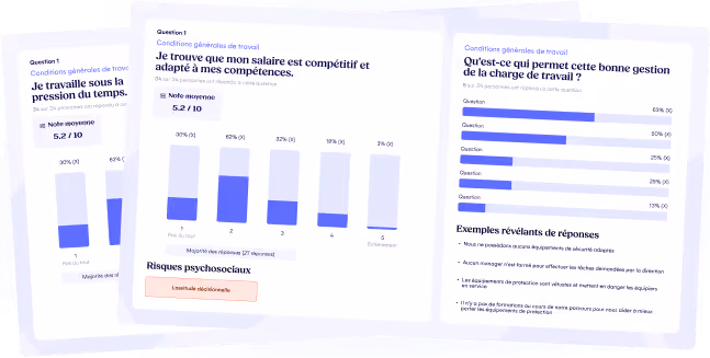Image représentant le rapport statistique livré par Dupsy à l'issue de chaque baromètre QVCT réalisé