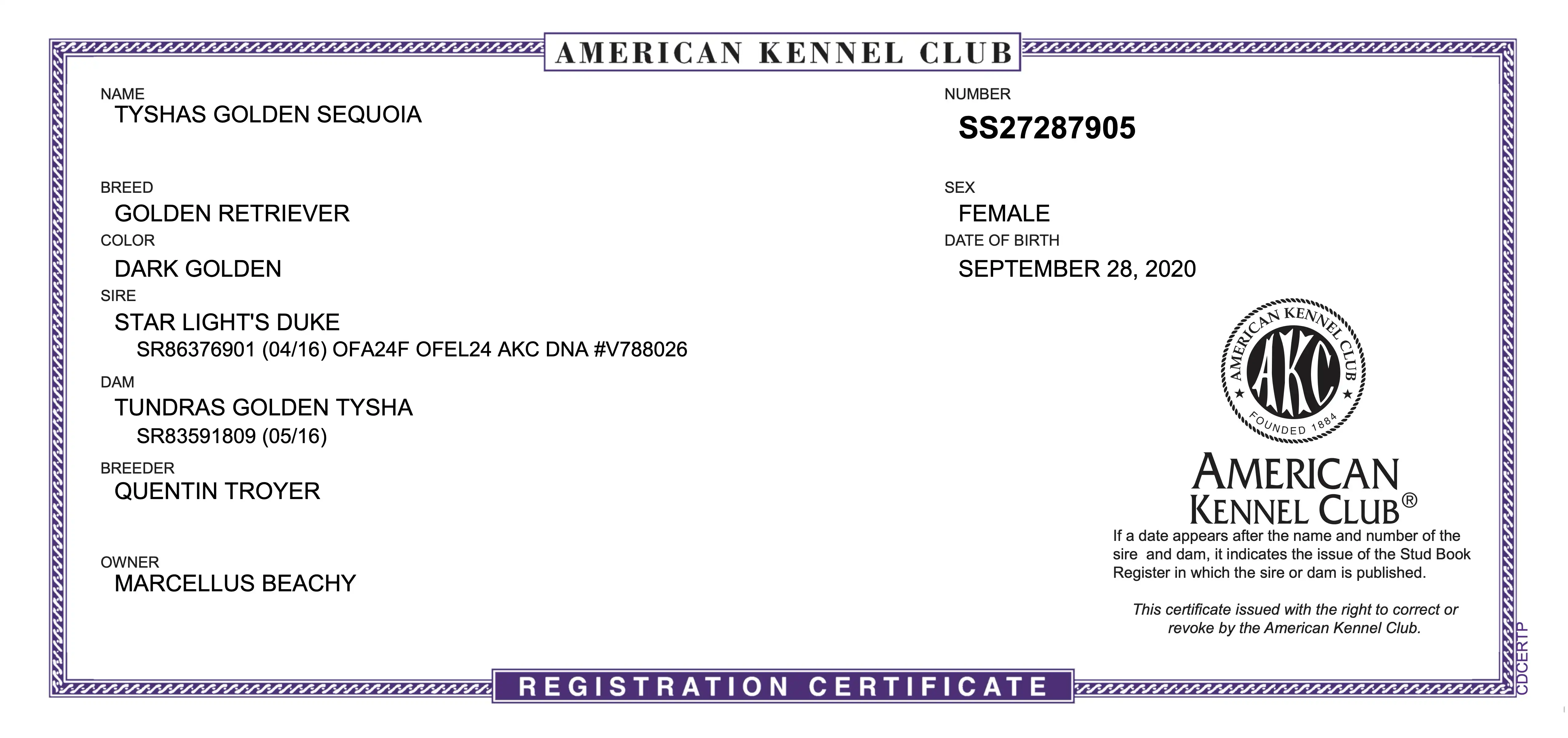 AKC document